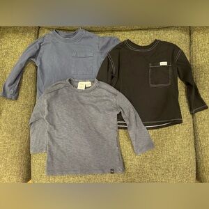 Zara Kids Long Sleeve Shirt Trio - Blue, Black, Gray